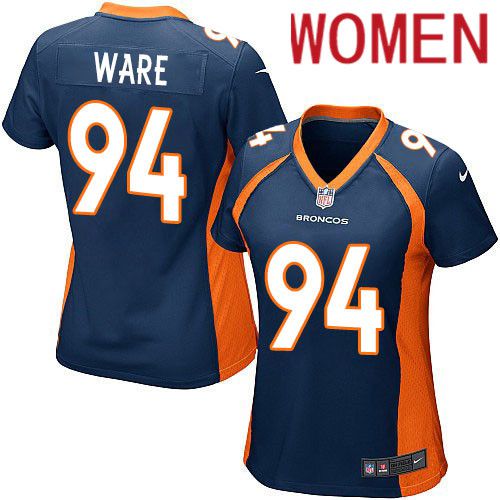 Women Denver Broncos 94 DeMarcus Ware Nike Navy Game NFL Jersey